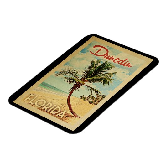 Dunedin Palm Tree Vintage Travel Magnet (Linke Seite)