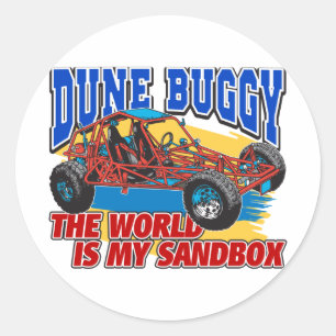 Dünen-BuggySandbox Runder Aufkleber