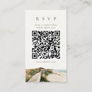 Dünen Gras Outer Banks Strand QR Code RSVP Karte