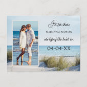 Dünen und Beach Foto QR Save the Date Postkarte (Vorderseite)