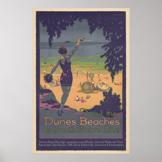 Dünenstrände - Vintage-Reiseposter Poster (Vorne)
