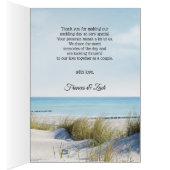 Dunes and Beach Wedding Foto Vielen Dank Note Card (Innen (Rechts))