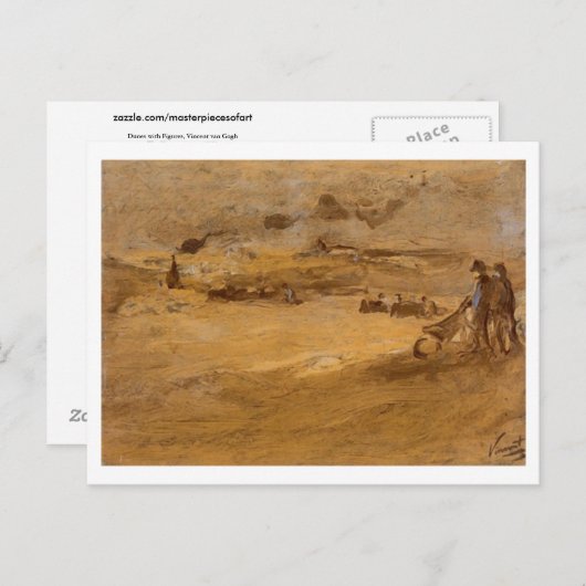 Dunes with Figures, Vincent van Gogh Postkarte (Vorne/Hinten)