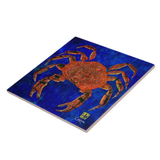 Dungeness Crab R - Large Keramik Tile Fliese (Seite)