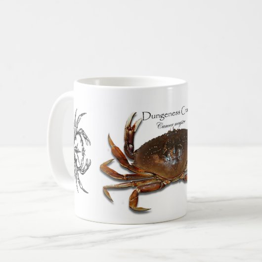 Dungeness wirklich, Krabbe 3D, Tasse Weiß der (Vorderseite Links)