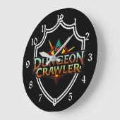 Dungeon Crawler Farb-Logo Große Wanduhr (Winkel)