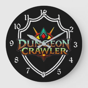 Dungeon Crawler Farb-Logo Große Wanduhr