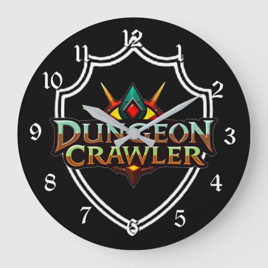 Dungeon Crawler Farb-Logo Große Wanduhr (Vorderseite)
