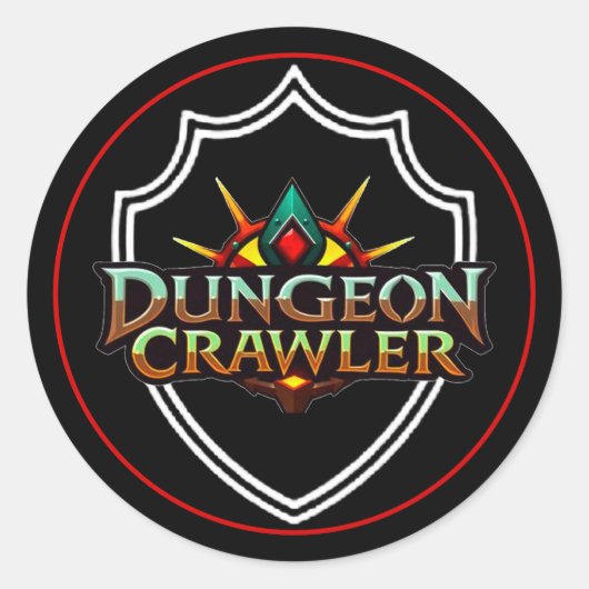 Dungeon Crawler Schildfarbe Runder Aufkleber (Vorderseite)