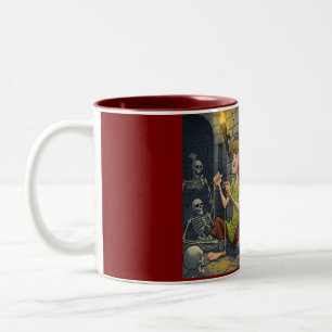 Dungeon Delights: Spaghetti Escape Zweifarbige Tasse
