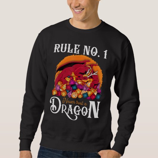 Dungeon Dice Shirt Vertraue Niemals Einem Drachen (Vorderseite)
