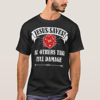 Dungeon Game Dragons Master Adventure Jesus Rette T-Shirt