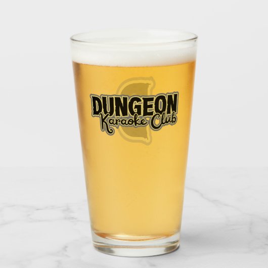 Dungeon Karaoke Pint Glas (Vorne (Gefüllt))