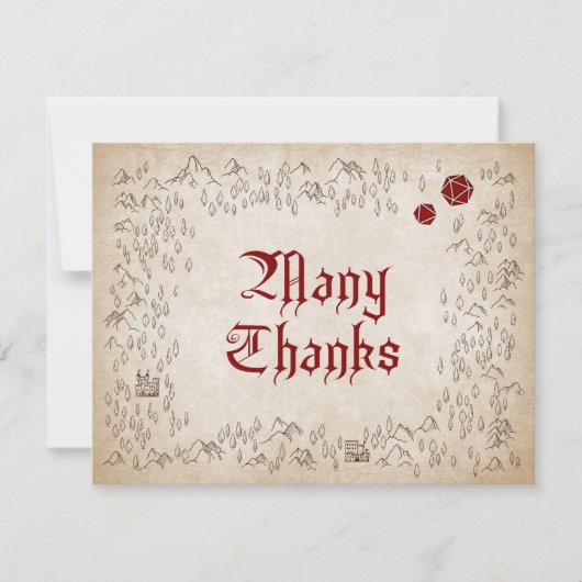 Dungeon Map RPG Gamer Wedding Dankeskarte (Vorderseite)
