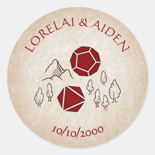 Dungeon Map RPG Gamer Wedding Runder Aufkleber (Vorderseite)