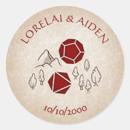 Dungeon Map RPG Gamer Wedding Runder Aufkleber