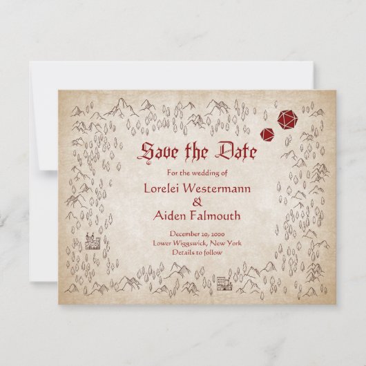 Dungeon Map RPG Gamer Wedding Save The Date (Vorderseite)