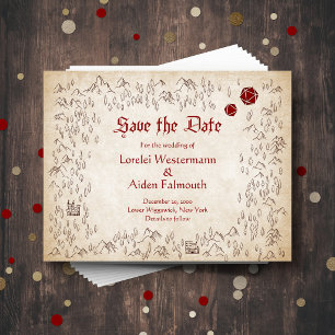 Dungeon Map RPG Gamer Wedding Save The Date