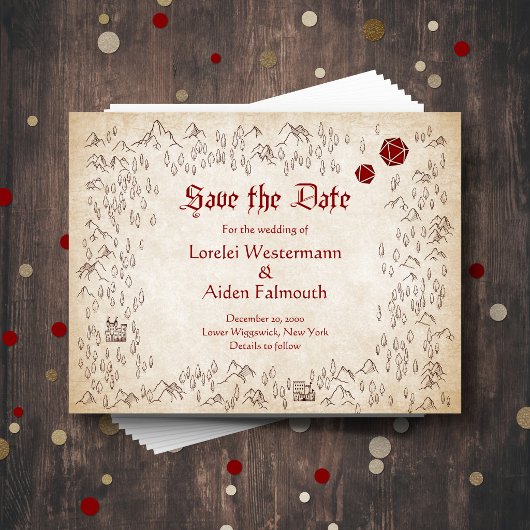 Dungeon Map RPG Gamer Wedding Save The Date