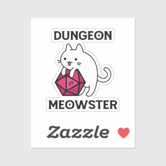 Dungeon Meowster Cat Funny Aufkleber (Blatt)