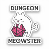 Dungeon Meowster Cat Funny Aufkleber (Vorderseite)