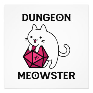 Dungeon Meowster Cat Funny Fotodruck