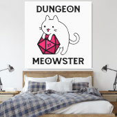 Dungeon Meowster Cat Funny Leinwanddruck (Insitu (Schlafzimmer))
