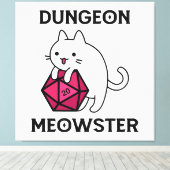 Dungeon Meowster Cat Funny Leinwanddruck (Insitu (Holzboden))