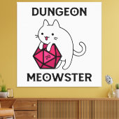 Dungeon Meowster Cat Funny Leinwanddruck (Insitu (Wohnzimmer))
