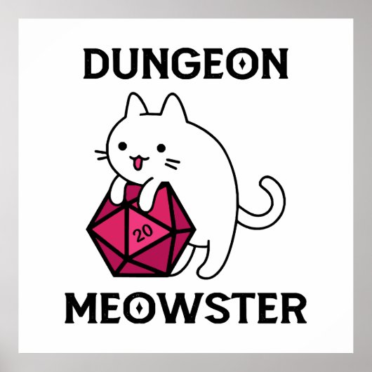 Dungeon Meowster Cat Funny Poster (Vorne)