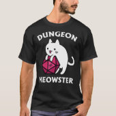 Dungeon Meowster - DnD Dungeon Master Cat mit D20 T-Shirt (Vorderseite)