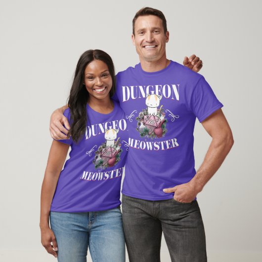 Dungeon Meowster Funny DnD Gamer Cat Lover D20 T-Shirt (Unisex)
