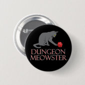 Dungeon Meowster Funny RPG Cat with Dice Button (Vorne & Hinten)