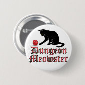 Dungeon Meowster Funny RPG Cat with Dice Button (Vorne & Hinten)