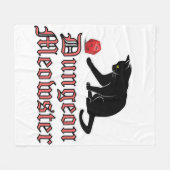 Dungeon Meowster Funny RPG Cat with Dice Fleecedecke (Vorderseite (Horizontal))