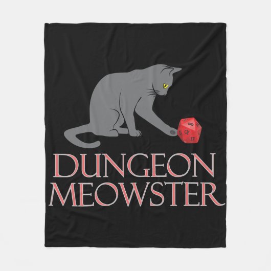 Dungeon Meowster Funny RPG Cat with Dice Fleecedecke (Vorderseite)