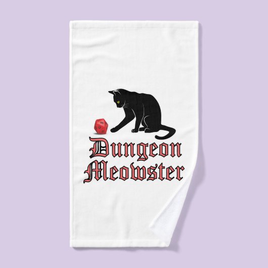 Dungeon Meowster Funny RPG Cat with Dice Handtuch (Handtuch)