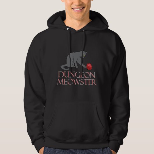 Dungeon Meowster Funny RPG Cat with Dice Hoodie (Vorderseite)