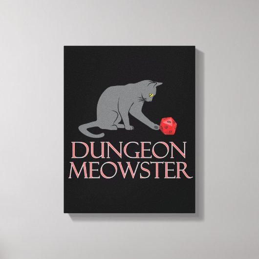 Dungeon Meowster Funny RPG Cat with Dice Leinwanddruck (Vorderseite)