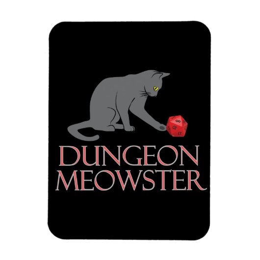 Dungeon Meowster Funny RPG Cat with Dice Magnet (Vertikal)
