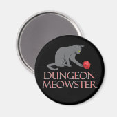 Dungeon Meowster Funny RPG Cat with Dice Magnet (Vorderseite/Rückseite)