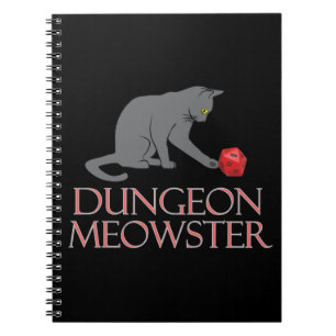 Dungeon Meowster Funny RPG Cat with Dice Notizblock