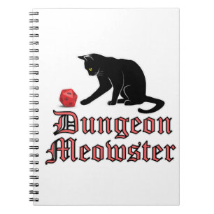 Dungeon Meowster Funny RPG Cat with Dice Notizblock