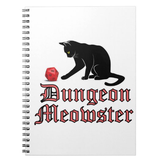 Dungeon Meowster Funny RPG Cat with Dice Notizblock (Vorderseite)