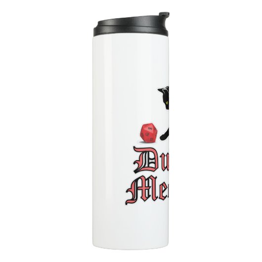 Dungeon Meowster Funny RPG Cat with Dice Thermosbecher (Nach links gedreht)