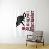 Dungeon Meowster Funny RPG Cat with Dice Wandteppich (Beispiel)