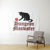 Dungeon Meowster Funny RPG Cat with Dice Wandteppich (Beispiel (Horizontal))