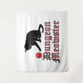 Dungeon Meowster Funny RPG Cat with Dice Wandteppich (Vorderseite)