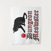 Dungeon Meowster Funny RPG Cat with Dice Wandteppich (Vorderseite)