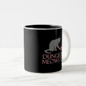 Dungeon Meowster Funny RPG Cat with Dice Zweifarbige Tasse (VorderseiteRechts)